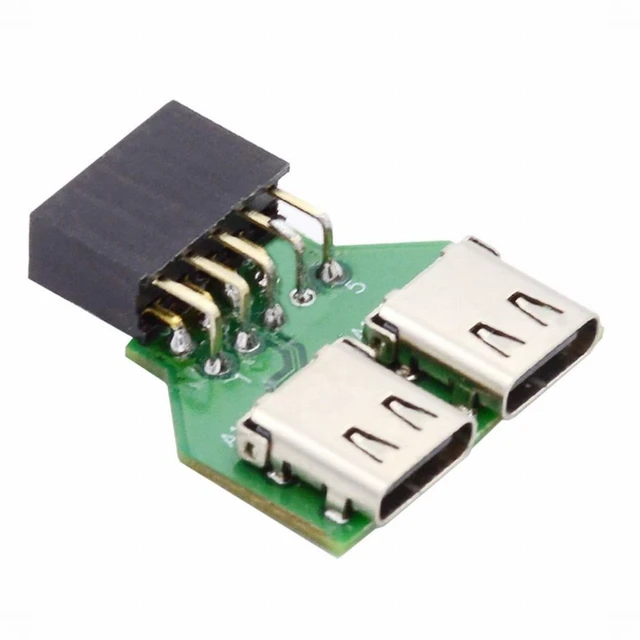 Main image of WRIARICH Dual Ports USB 3.1 Type-C USB-C Female to USB 2.0 Motherboard 9pin 10pin Header Adapter PCBA 480Mbps