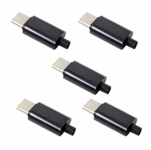Alt view image 6 of 6 - WRIARICH 5pcs/lot DIY 24pin USB Type-C USB-C Male OTG Host Type 5.1k Resistor with Black Housing Cover