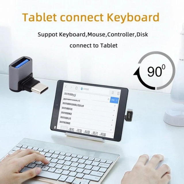 Alt view image 7 of 7 - WRIARICH Up Down Angled Type-C USB-C to USB 3.0 Female OTG Adapter 90 Degree for Laptop Tablet Phone
