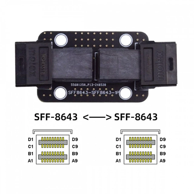 Alt view image 4 of 7 - Vszerda PCI-Express 4.0 Mini SAS HD SFF-8643 Female to SFF-8643 Female PCBA Coupler Adapter Extender