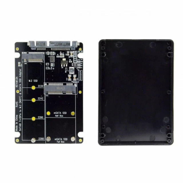 Alt view image 2 of 7 - WRIARICH 2 in 1 Combo M.2 NGFF B-key mSATA SSD to SATA 3.0 Adapter Converter Case Enclosure