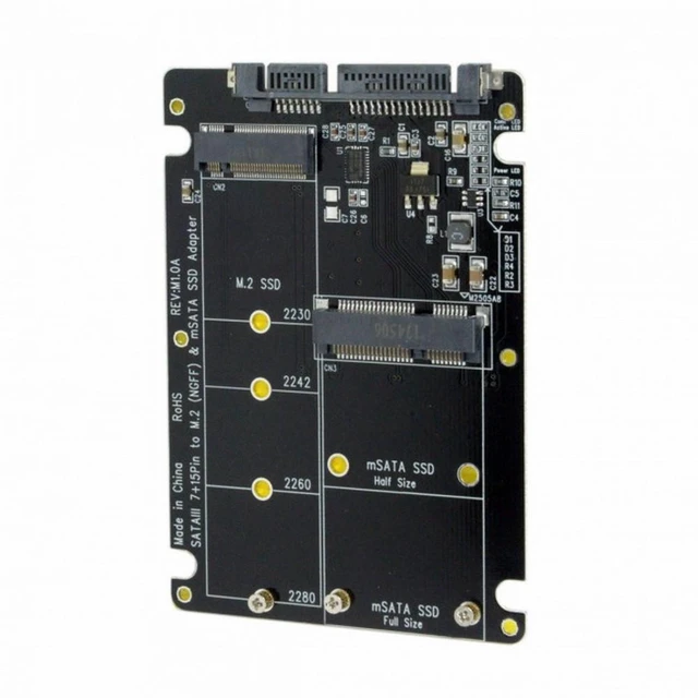 Alt view image 7 of 7 - WRIARICH 2 in 1 Combo M.2 NGFF B-key mSATA SSD to SATA 3.0 Adapter Converter Case Enclosure