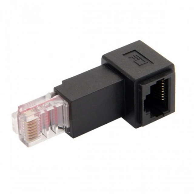 Main image of WRIARICH Up Angled 90 Degree 8P8C FTP STP UTP Cat 5e Male to Female Lan Ethernet Network Extension Adapter