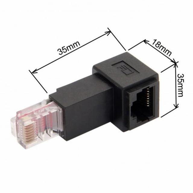 Alt view image 5 of 5 - WRIARICH Up Angled 90 Degree 8P8C FTP STP UTP Cat 5e Male to Female Lan Ethernet Network Extension Adapter