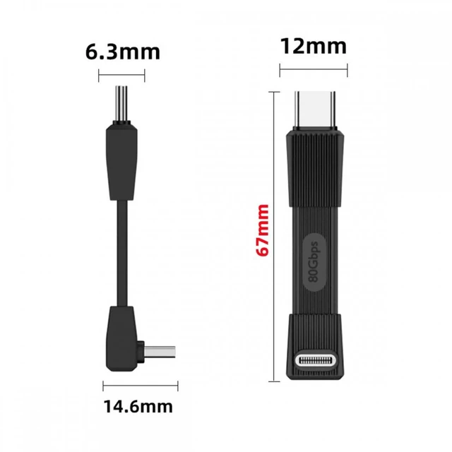 Alt view image 5 of 7 - WRIARICH USB5.0 80Gbps Flat Slim FPC Male to Male Extension Cable Up Angled 90 Degree 240W 16K 8K 60Hz 5K Compatible with 40Gbps USB4.0 Thunderbolt3/4/5