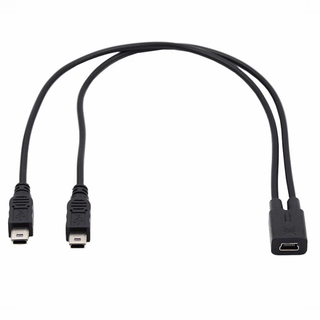 Alt view image 2 of 7 - WRIARICH Mini USB 2.0 Female DC 5V to Dual Mini USB 5Pin Male Splitter Extension Charge Cable