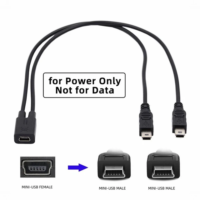 Alt view image 4 of 7 - WRIARICH Mini USB 2.0 Female DC 5V to Dual Mini USB 5Pin Male Splitter Extension Charge Cable