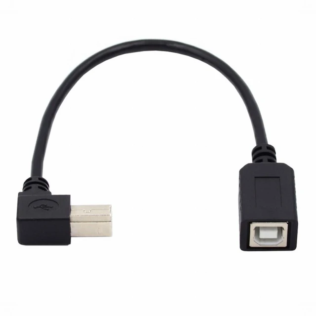 Alt view image 2 of 7 - WRIARICH USB 2.0 B Type Male to Female Extension Cable Right Angled 90 Degree (20cm) for Printer Scanner Disk