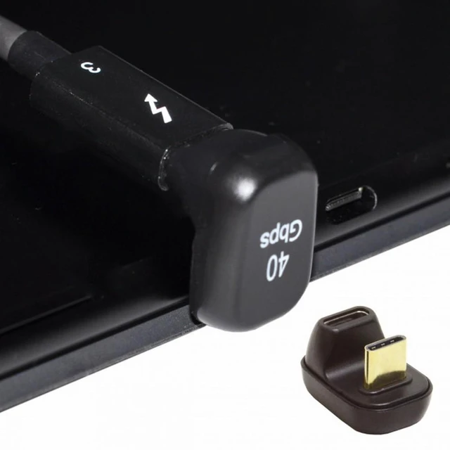 Alt view image 4 of 7 - WRIARICH 40Gbps USB4 Type-C Male to Female Power Data Video Adapter Opposite U Shape Back Angled for NS Switch Phone Laptop