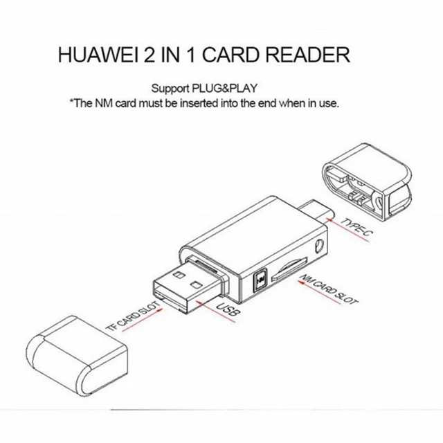 Alt view image 5 of 7 - WRIARICH Type-C USB-C USB 2.0 Version to NM Nano Memory Card TF Micro SD Card Reader for Phone Cell Phone Laptop