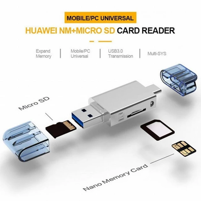 Alt view image 7 of 7 - WRIARICH Type-C USB-C USB 2.0 Version to NM Nano Memory Card TF Micro SD Card Reader for Phone Cell Phone Laptop