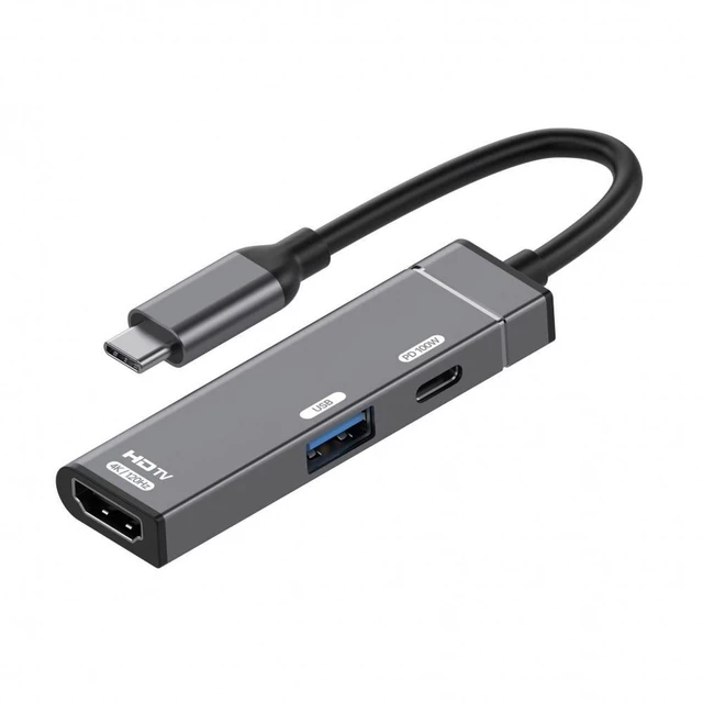 Main image of WRIARICH Type-C USB-C to HDMI 4K@120hz USB 3.0 OTG Converter HDTV Multiport Adapter with Female PD 100W Power Port
