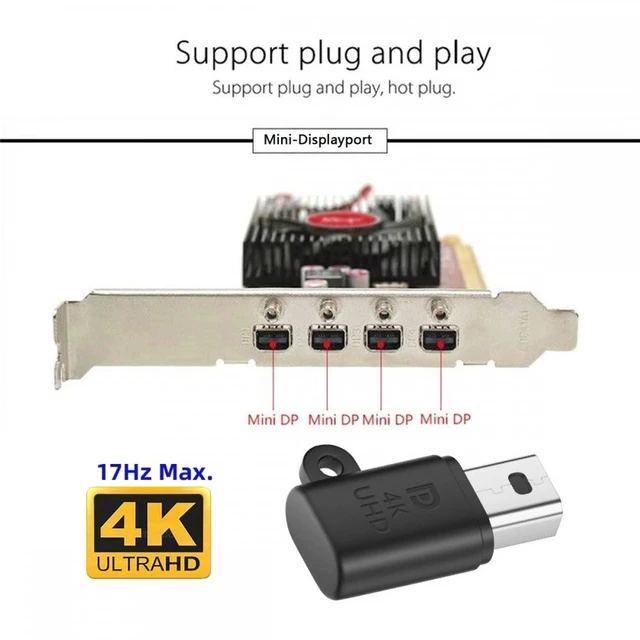 Alt view image 4 of 7 - WRIARICH CY Mini-DP Virtual Display Adapter Mini Displayport Dummy Plug Headless Ghost Emulator 4K@17hz Black