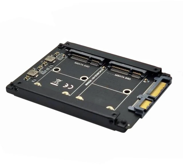 Alt view image 2 of 7 - WRIARICH Dual MSATA Mini-SATA SSD Card JBOD Raid0 Span Bridge to 2.5inch SATA Combo HDD Disk Drive Enclosure