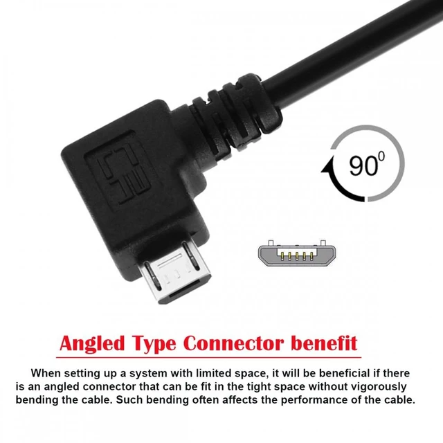 Alt view image 6 of 7 - WRIARICH Left Angled 90 Degree Micro USB OTG to Standard B Type-Cable for Printer Scanner Disk Lectronic Musical Instrument Midi Keyboard (60cm)