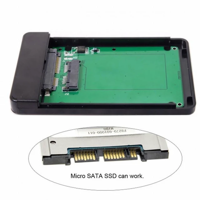 Alt view image 3 of 6 - WRIARICH USB 3.1 Type-C USB-C to 1.8 inch Micro SATA 16pin 7+9 SSD to External Hard disk Enclosure