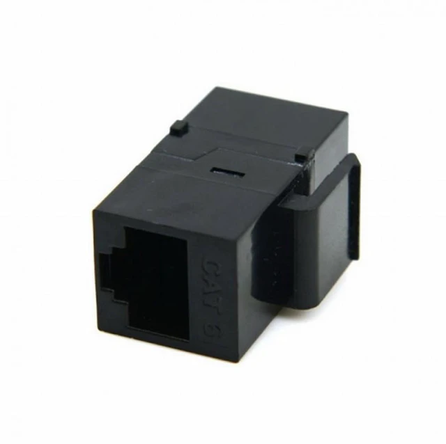 Alt view image 2 of 7 - Vszerda UTP CAT6 Keystone Coupler RJ45 Female to Female UTP CAT6 Keystone inline Coupler Black