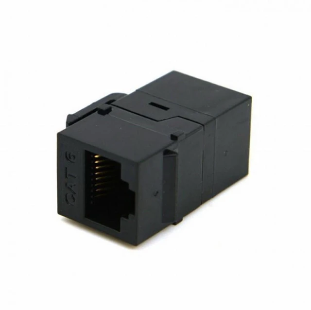 Alt view image 3 of 7 - Vszerda UTP CAT6 Keystone Coupler RJ45 Female to Female UTP CAT6 Keystone inline Coupler Black