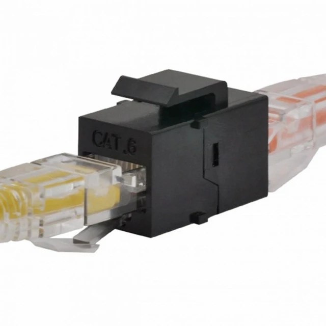 Alt view image 5 of 7 - Vszerda UTP CAT6 Keystone Coupler RJ45 Female to Female UTP CAT6 Keystone inline Coupler Black