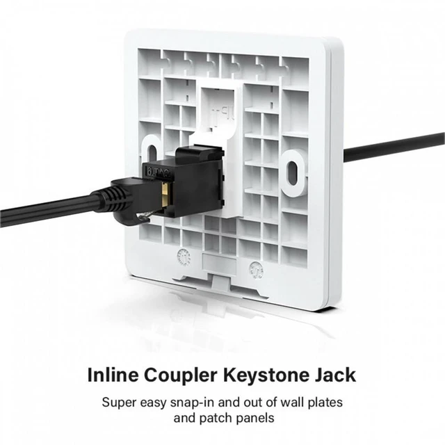 Alt view image 6 of 7 - Vszerda UTP CAT6 Keystone Coupler RJ45 Female to Female UTP CAT6 Keystone inline Coupler Black
