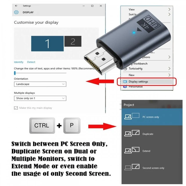Alt view image 5 of 7 - WRIARICH Blue CY Virtual Display Adapter 4K HDMI 1.4 Male to Female Extension DDC EDID Dummy Plug Headless Ghost Display Emulator HDTV 4K@60Hz