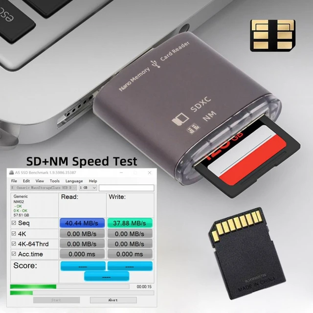 Alt view image 3 of 7 - WRIARICH USB 3.0 to NM Nano Memory Card & SD Card Reader Writerfor Mate Seial Phone & Camera & Laptop