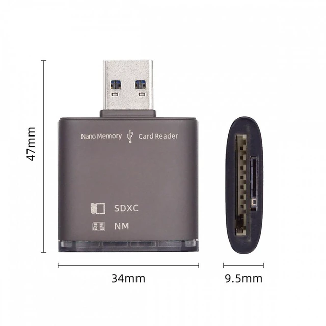 Alt view image 5 of 7 - WRIARICH USB 3.0 to NM Nano Memory Card & SD Card Reader Writerfor Mate Seial Phone & Camera & Laptop