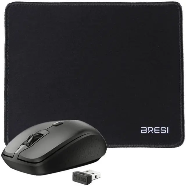Main image of Ergonomic Bluetooth Mouse and Mouse Pad for Laptop, Silent Mouse with 3-Levels DPI, USB Nano Receiver for Android PC Notebook Computer Mac-Black