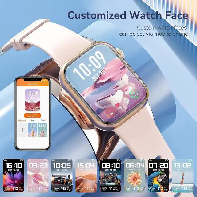 Alt view image 2 of 7 - Smart Watch (Answer/Make Call) 1.85inch Fitness Tracker, DIY Dials/Pedometer/Calories/Multiple Sport Modes/Voice Assistant, Smart Watches for Men Women Android iOS Phones