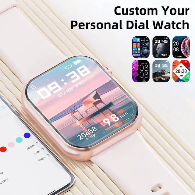 Alt view image 6 of 7 - Smart Watch (Answer/Make Call) 1.85inch Fitness Tracker, DIY Dials/Pedometer/Calories/Multiple Sport Modes/Voice Assistant, Smart Watches for Men Women Android iOS Phones