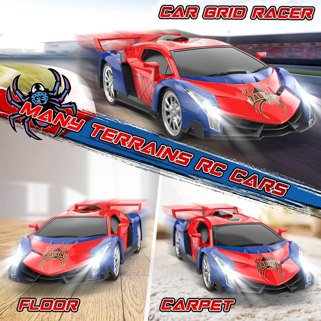 Alt view image 4 of 7 - Growsland Remote Control Car for Kids, RC Cars for Boys Kids 1:18 Electric Vehicle Toy Car Hobby Racing Car Toys with Lights & Controller, Birthday Gift for 3 4 5 6 7 8 9 Year Old Boys Girls