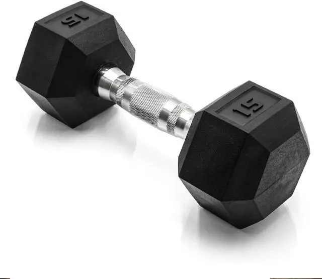 Main image of CAP Barbell 15 LB Coated Hex Dumbbell Weight, New Edition