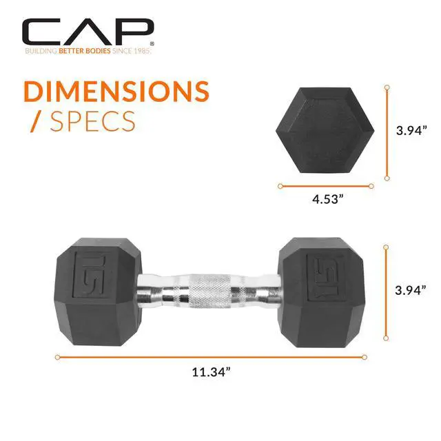 Alt view image 4 of 6 - CAP Barbell 15 LB Coated Hex Dumbbell Weight, New Edition