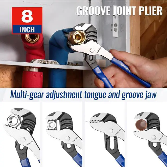 Alt view image 4 of 7 - Pliers Set, 3-Piece Plier Tool Set with Soft Handle | 6" Needle Nose Pliers, 6" Slip Joint Pliers, 8" Groove Joint Pliers for DIY & Home Use