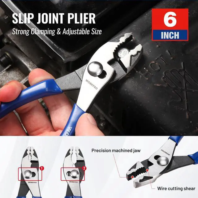Alt view image 3 of 7 - Pliers Set, 3-Piece Plier Tool Set with Soft Handle | 6" Needle Nose Pliers, 6" Slip Joint Pliers, 8" Groove Joint Pliers for DIY & Home Use
