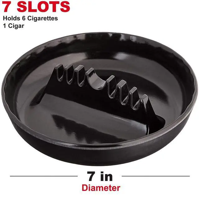 Alt view image 3 of 6 - Ash Tray For Cigarettes & Cigar (Pack of 4) 7" Colored Round Plastic Melamine Tabletop Ashtrays - For Indoor/Outdoor, Patio, Restaurant Style