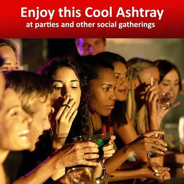 Alt view image 5 of 6 - Ash Tray For Cigarettes & Cigar (Pack of 4) 7" Colored Round Plastic Melamine Tabletop Ashtrays - For Indoor/Outdoor, Patio, Restaurant Style