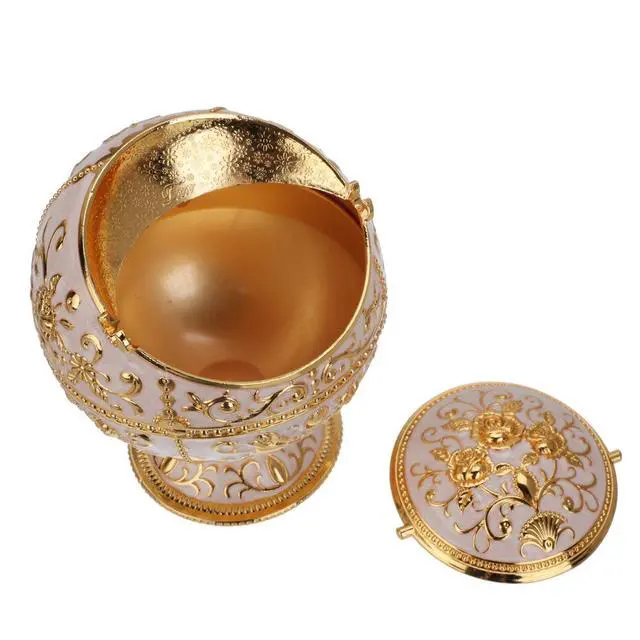 Alt view image 5 of 7 - Windproof Ashtray with Lid for Cigarettes Metal Portable Cigar Ashtray Odor Eliminator for Indoor outdoor Hand Stamped Rose Pattern with Sparkle Fancy Gift for Men Women(Jade white-Gold Rose)