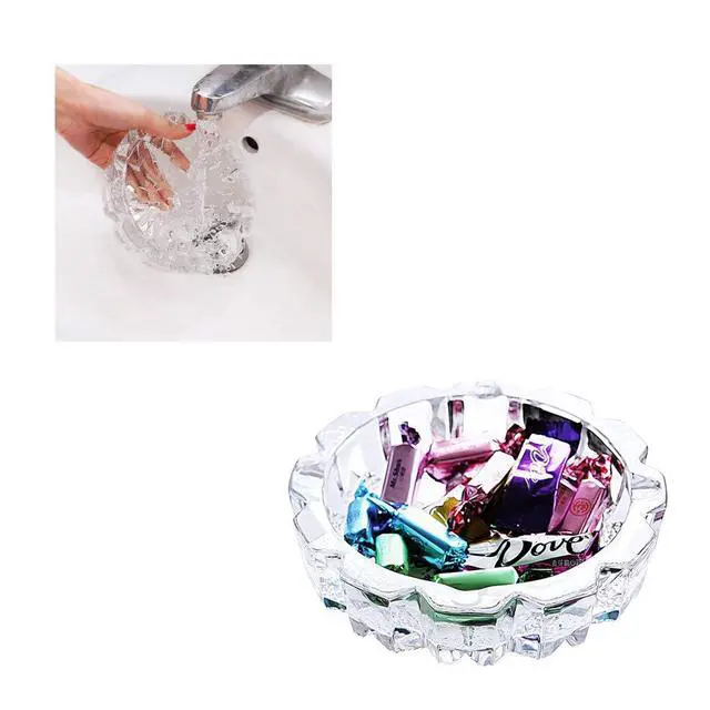 Alt view image 3 of 4 - 3 Pack Round Heavy Duty Glass Smoking Ashtray for Indoor and Outdoor Home Office Tabletop Decoration 4.8" Diameter, Set of 3