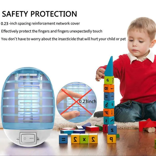 Alt view image 3 of 7 - Bug Zapper Indoor,Fly Traps,Flying Insects,Electronic Insect Killer Fly Insect Trap Plug-in Mosquitoes Killer Mosquito Zapper with Blue Lights for Living Room,Kitchen,Bedroom (2Packs)