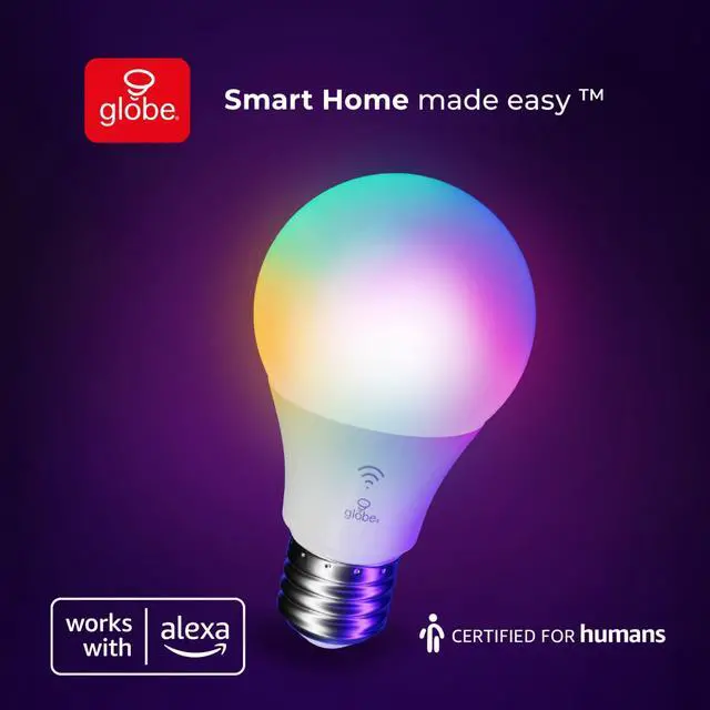 Alt view image 7 of 7 - 50589 Color-Changing A19 LED Smart Light Bulb, 2.4 GHz Wi-Fi, 60W Equivalent 800LM, Works with Alexa Only, 1-Pack