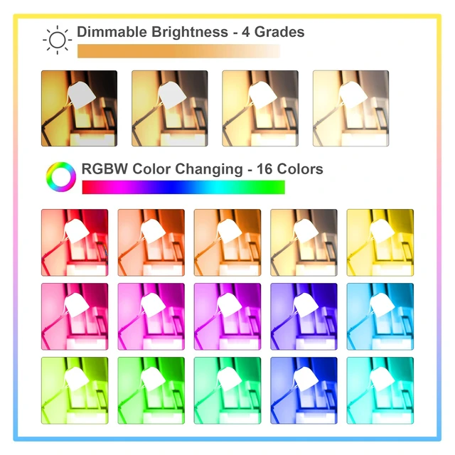 Alt view image 3 of 7 - Dimmable E26 Warm LED Light Bulb, 6W RGBW Color 500LM with 16 Color Changing Modes for Christmas, Party etc with Remote Control 2 Pack