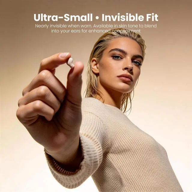 Alt view image 2 of 7 - Smallest Wireless Bluetooth Invisible Earbuds - Low Profile, Micro, Discreet Mini Earbuds for Small Ear Canals - Spy Earpiece