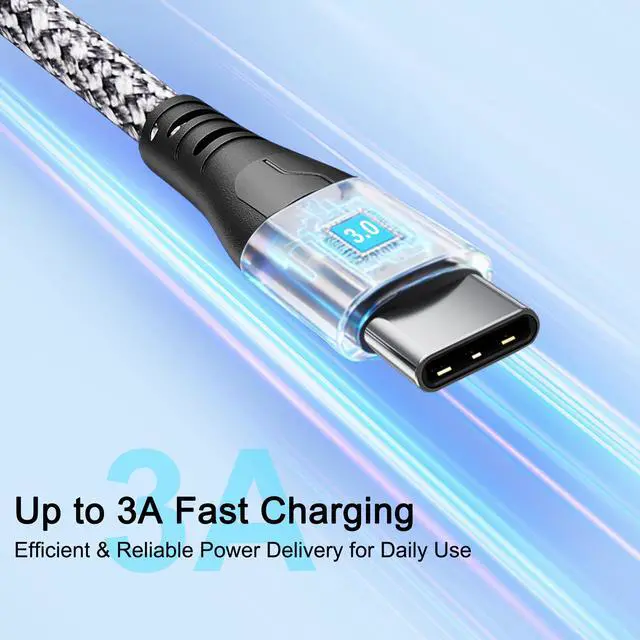 Alt view image 3 of 7 - SIQIWO 4 in 1 Multi Charger Cable, 2 Pack/ 4FT/ 3A Fast Charging Cord | Braided Charging Cord for Multiple Devices with Type C/ IP Ports for Cell Phones, Samsung, Android, Tablet, Laptop, Switch
