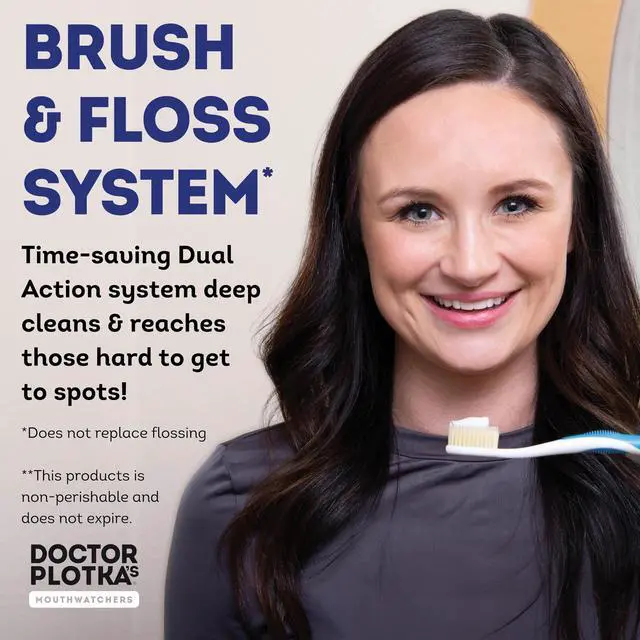 Alt view image 3 of 7 - Soft Flossing Manual Toothbrush for Adults, 2 Pack, Ultra Clean, Good for Sensitive Teeth and Gums, By Dr. Plotka's, Colors May Vary