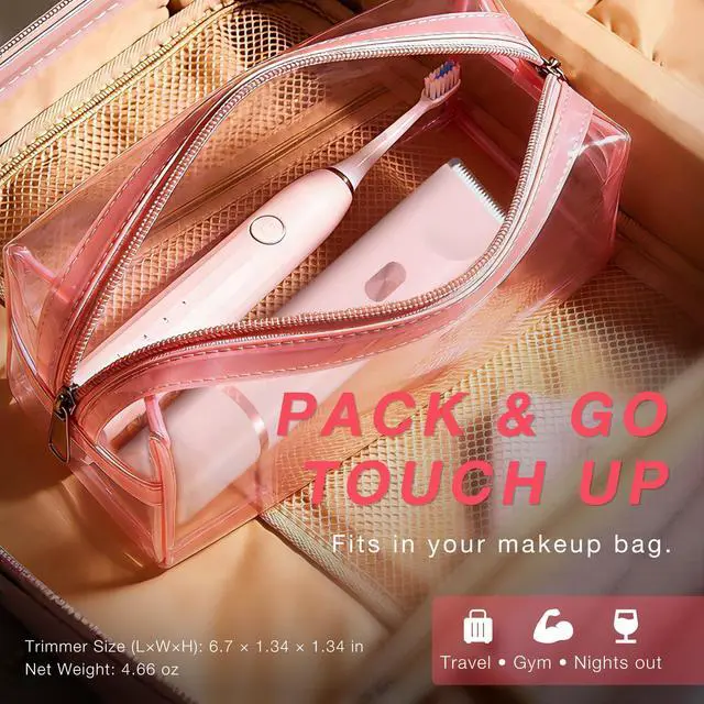 Alt view image 5 of 7 - Bikini Trimmer Electric Razors for Women, Personal Shaver for Pubic Hair, Bikini Line, Legs, Underarms & Face, USB-C Rechargeable, Gentle on Sensitive Skin, Rinsable, Gift, Petal Pink