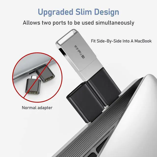 Alt view image 3 of 7 - USB C to USB Adapter 3Pack,USB C Male to USBA 3.0 Female Adapter,Type C Thunderbolt 4 OTG Converter for Apple MacBook Pro,iPad Air,Microsoft Surface Go,Samsung Galaxy S26,iPhone 17 17e 16