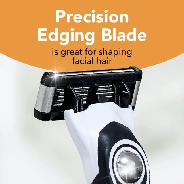 Alt view image 4 of 7 - Flex 5 Men's Refillable 5-Blade Razors with 1 Handle and 12 Cartridges, Smooth Shave Kit with Precision Edging Blade, College Dorm Room Essential, Shower Caddy and Toiletry Bag Ready