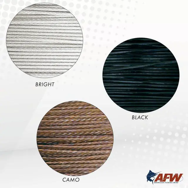 Alt view image 7 of 7 - American Fishing Wire Surflon, Nylon Coated 1x7 Stainless Steel Leader Wire, 210 lb Test, .051" Diameter, Black, 30 ft
