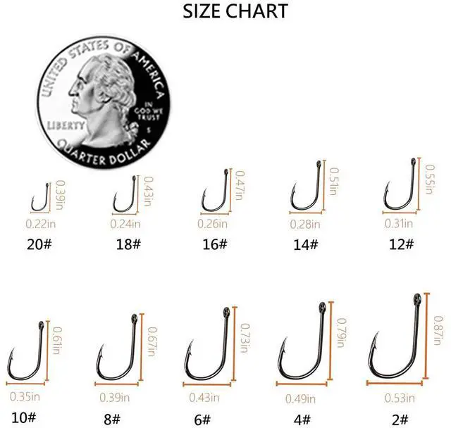 Alt view image 2 of 7 - 300Pcs/ 500Pcs/ 1000Pcs Small Fishing Hooks, 10 Different Sizes Tiny Fish Hook Set for Freshwater (1000pcs (2# to 20#))